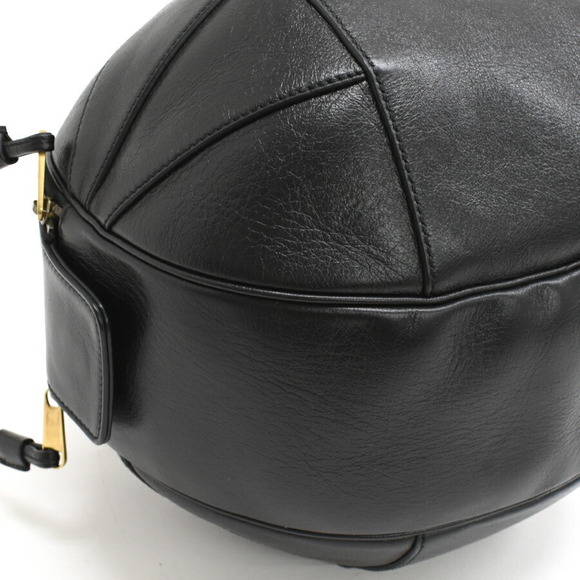 Gucci Tifosa Handbag Black Leather Basketball Shape - Picture 6 of 9